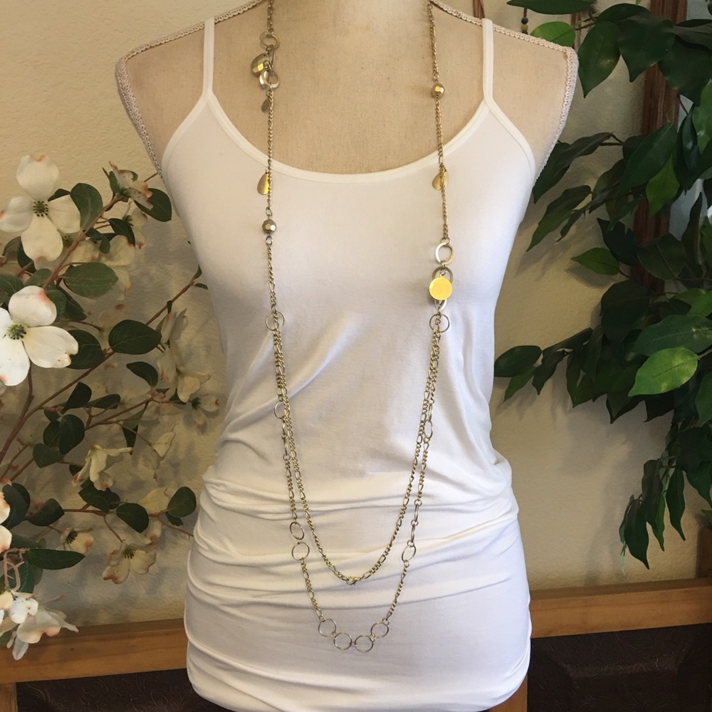 Vintage 90s gold tone double strand layered chain